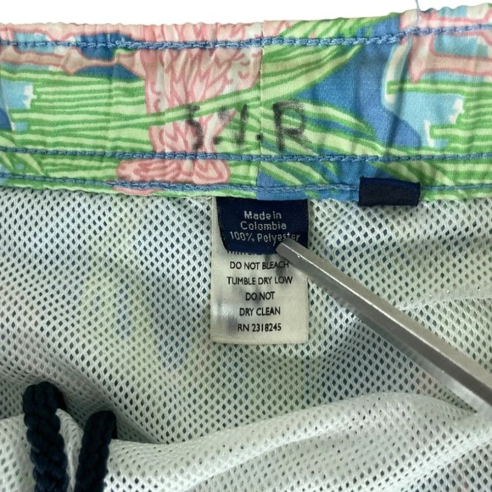 Vineyard Vines Mens Hawaiian Swim Trunks Shorts 36 Flamingo Print Beach‎